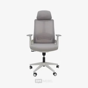 KURSI KANTOR ERGONOMIS ASHOKA PC LIGHT GREY (2)