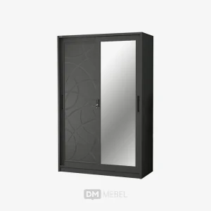 DM MEBEL LEMARI PAKAIAN BESI PINTU 2 SLIDING FORTE SL 125B DARK GREY ACTIV_web satuan_1