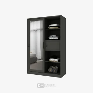 DM MEBEL LEMARI PAKAIAN BESI PINTU 2 SLIDING FORTE SL 125B DARK GREY ACTIV_web satuan_2